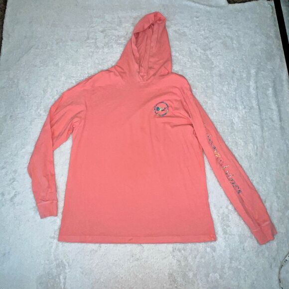 Vineyard Vines 1/4 Zip Pullover Fleece Hoodie Shirt Whale Pink Men’s Size L - Picture 11 of 16